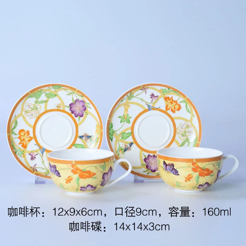 DecorBites™ Knochenporzellan-Geschirrset: Teller, Teetasse, Untertasse, Tablett, Kaffeegeschirr, Küchen-Esszimmer