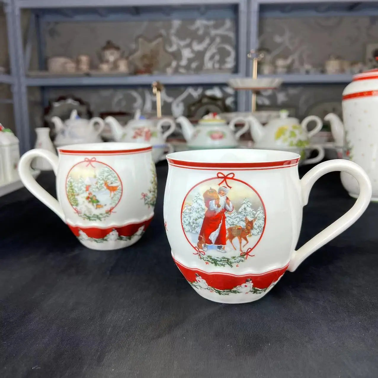 DecorBites™ Weihnachtsgeschirr-Set: Teller, Tablett, Tassen, Schalen und Schüsseln