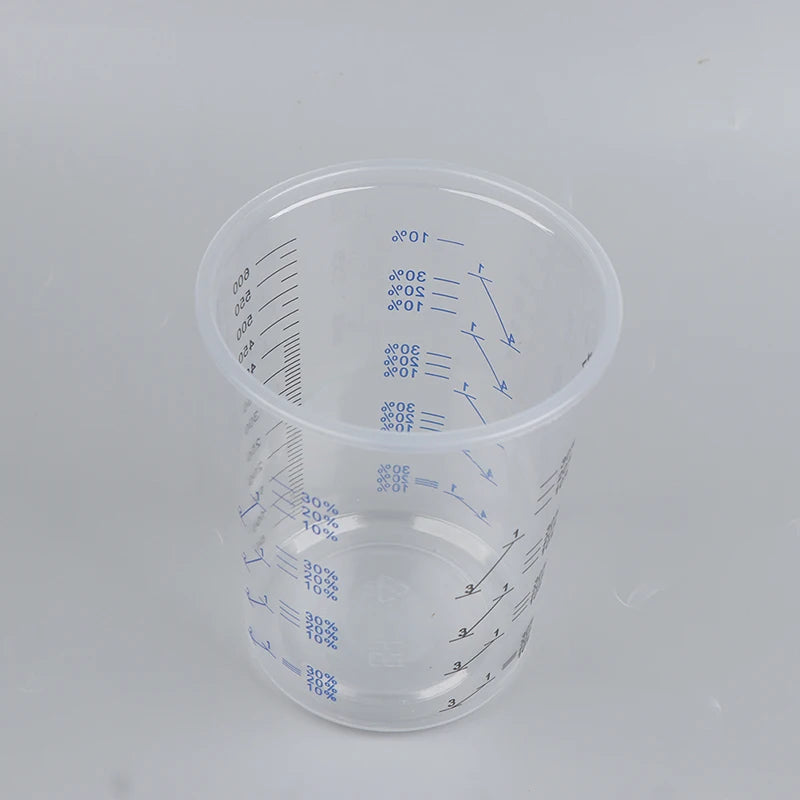 Transparent Plastic With Printed Pp Engraved Measuring Cup Disposable Clear Graduated Plastic Mixing Cups For Paint UV Resin