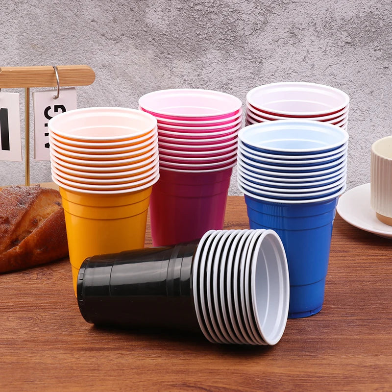 〔CC11〕10Pcs Multiple 16OZ Plastic Cups Drinking Cups Disposable Cups  Water Cups For Graduation Ceremonies Beverages Drinks