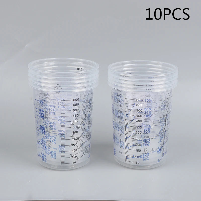 Transparent Plastic With Printed Pp Engraved Measuring Cup Disposable Clear Graduated Plastic Mixing Cups For Paint UV Resin