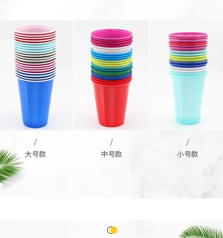 50Pcs/pack 16Oz Plastic Party Cups Disposable Water Cups Recyclable Red Cups with Fill Lines for Drinks,BBQ,Picnic,Party Game