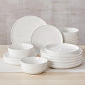 MALACASA 12/16/18/24 PCS Porcelain Plates Dinnerware Sets Ceramic Plates Set with 4/6 PCS Dinner Plate/Dessert/Cereal Bowl/Soup