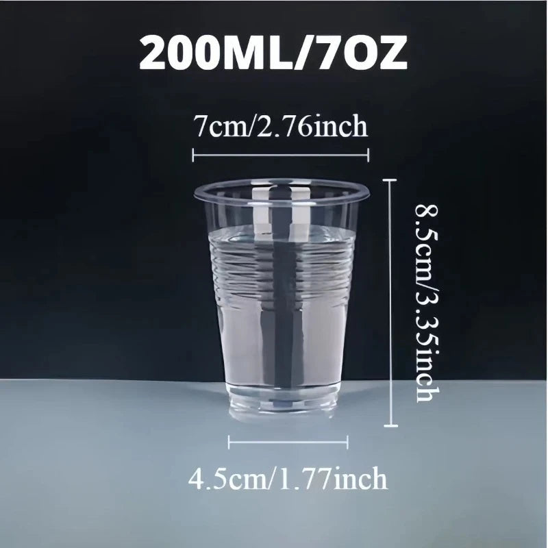 50/100PCS Clear Plastic Cups Disposable Plastic Cups Outdoor Picnic Birthday Weddings Party Kitchen Cold Drinks Juice Tableware