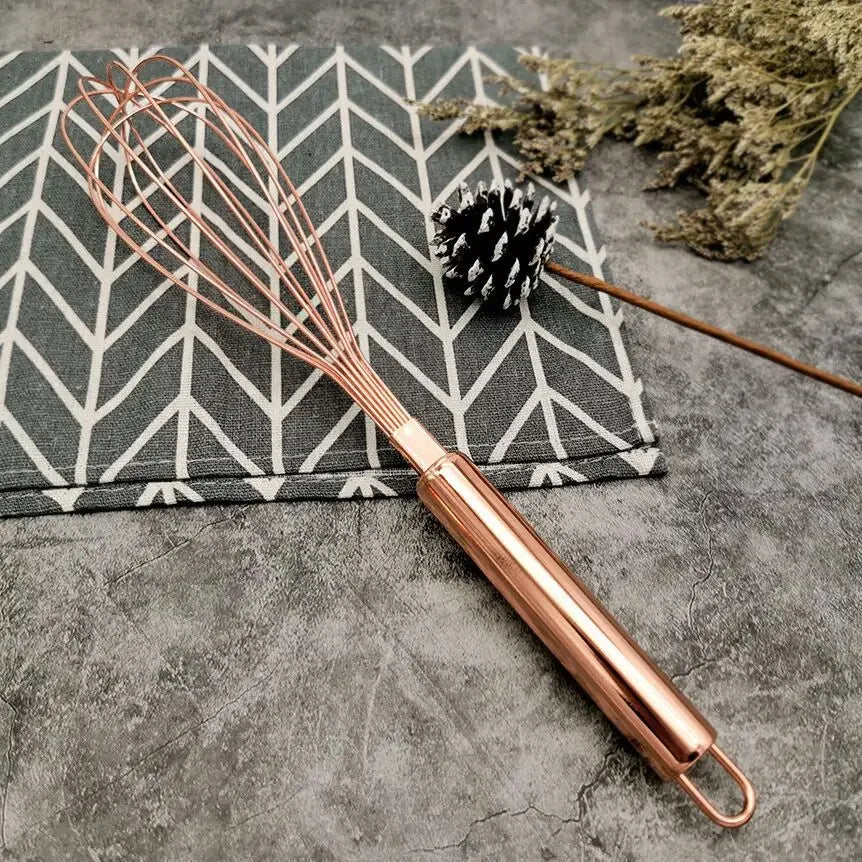 DecorBites Gold Steel Egg Beater Whisk – Baking Set