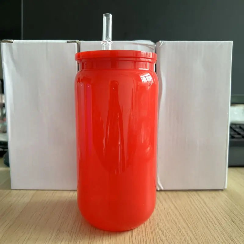 16oz Colorful Plastic Cups With Lids And Straws Replacement Lids For Can Shaped  Lced Coffee Cups Cute Tumbler Cup