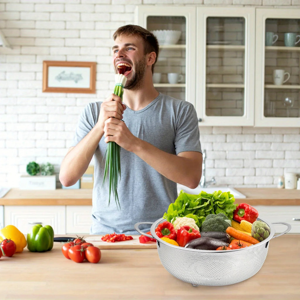 Stainless Steel Colander Basket – Fruit & Vegetable Wash Strainer