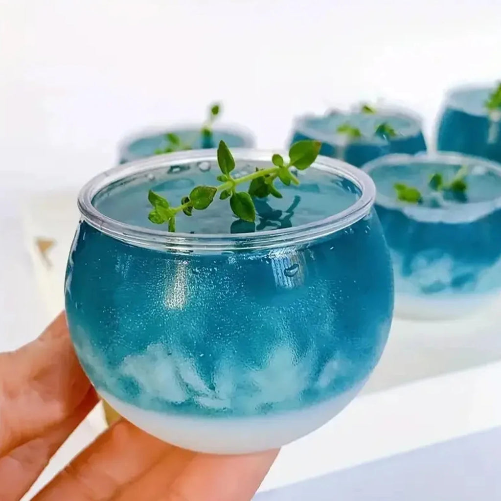 丸型ミニデザートカップ、ミニクリアプラスチックボウル、リサイクル可能、飛散防止、透明プラスチックサラダボウル