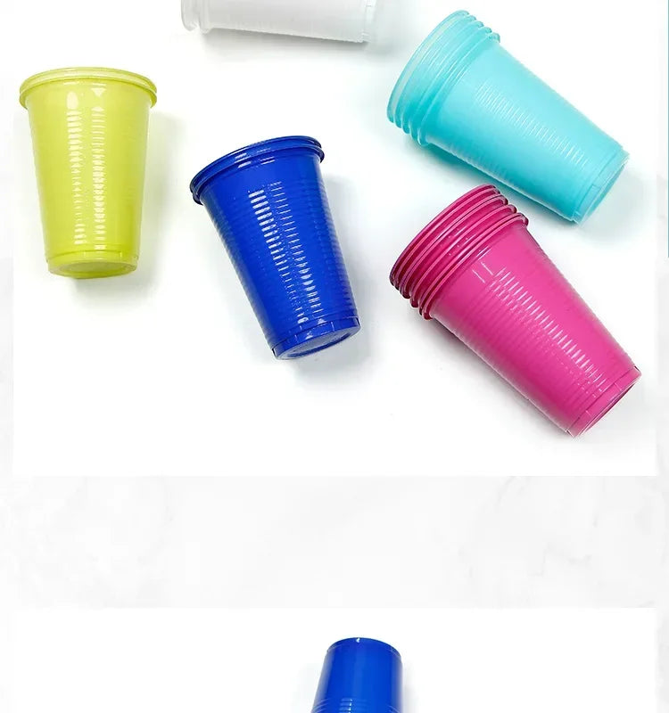 50Pcs/pack 16Oz Plastic Party Cups Disposable Water Cups Recyclable Red Cups with Fill Lines for Drinks,BBQ,Picnic,Party Game