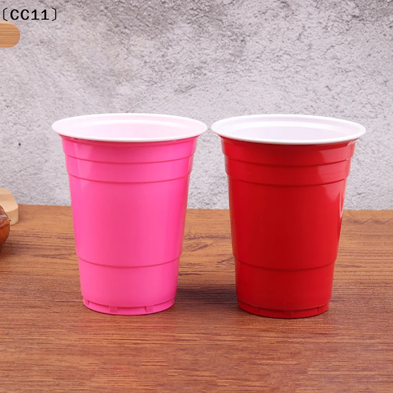 〔CC11〕10Pcs Multiple 16OZ Plastic Cups Drinking Cups Disposable Cups  Water Cups For Graduation Ceremonies Beverages Drinks