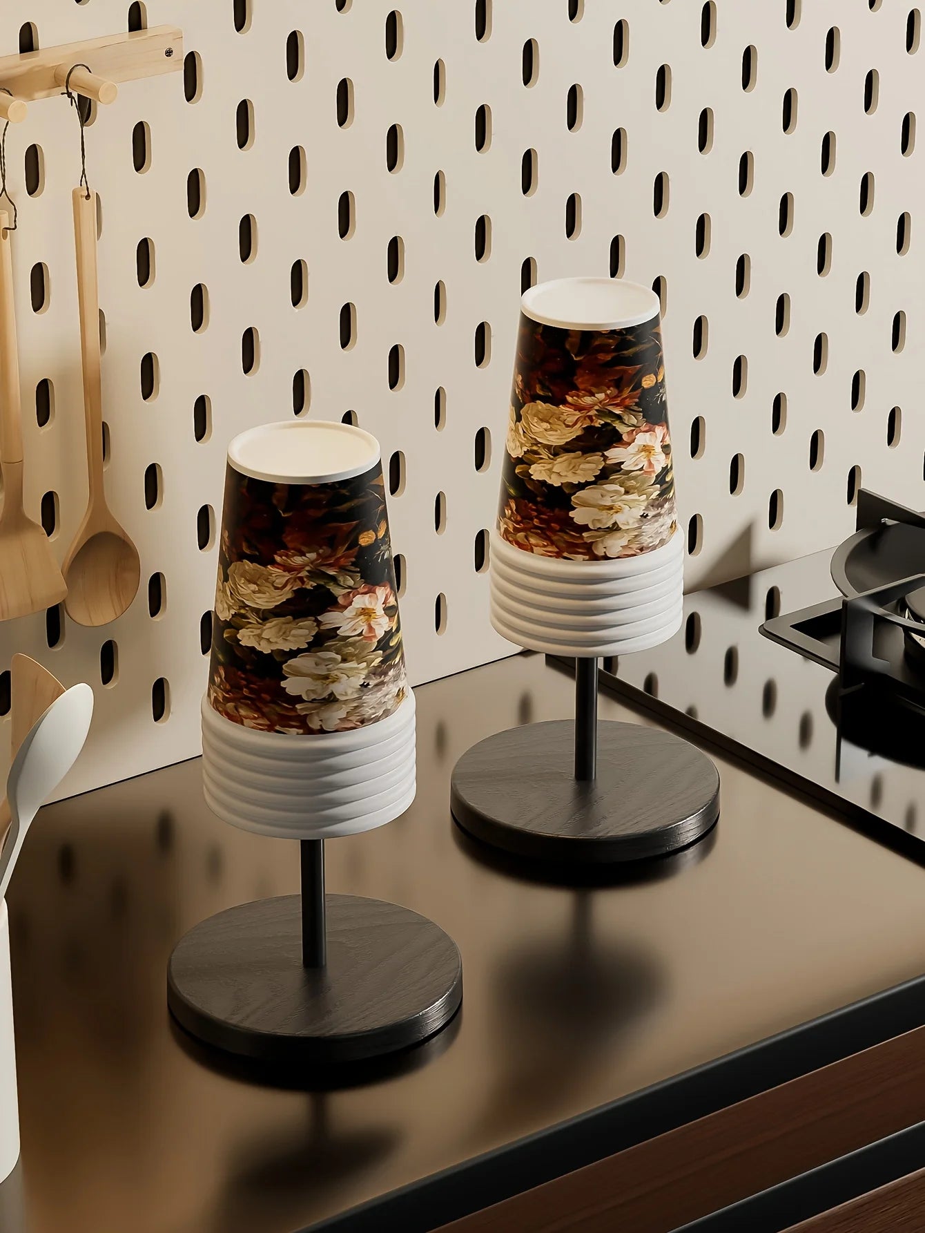 Plastic Creative Round Cup Holde,Suitable for Storing Disposable Paper Cups on Counters and Tabletop,As Well As Outdoor Utensils