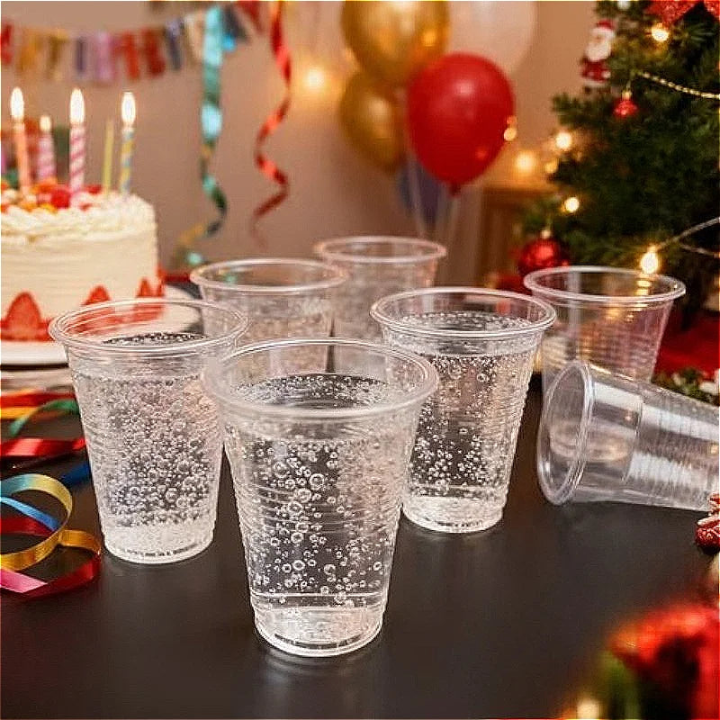 50/100PCS Disposable Plastic Cups Disposable Drinking Cups Suitable Beverages Fruits Coffee Birthday Parties Wedding Banquets