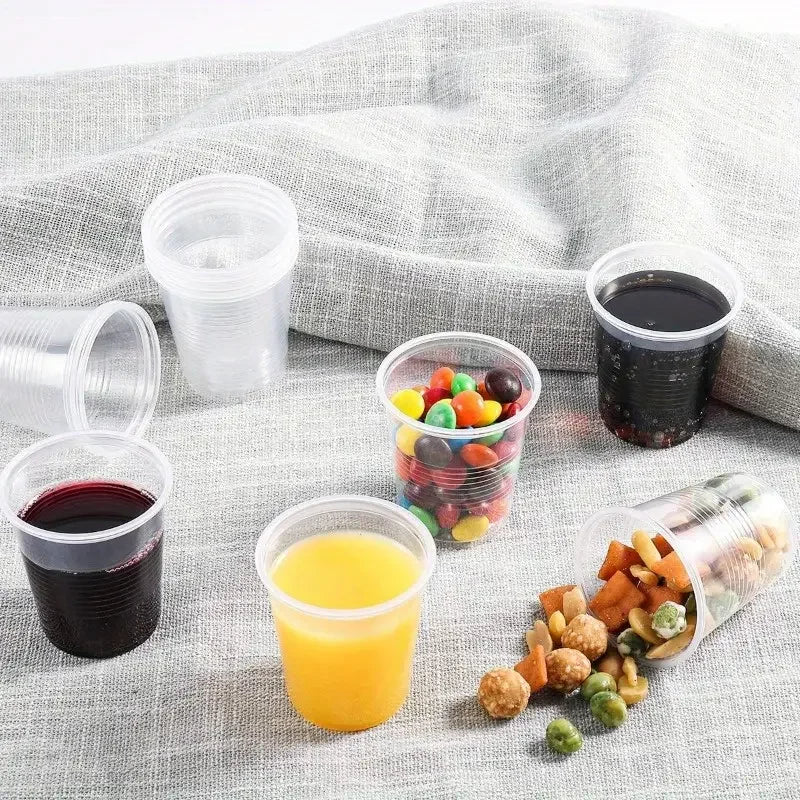 50/100PCS Disposable Plastic Cups Disposable Drinking Cups Suitable Beverages Fruits Coffee Birthday Parties Wedding Banquets