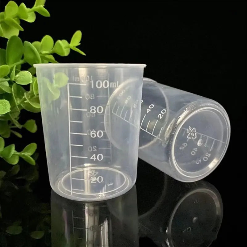 100ml Mixing Cups Plastic Liquid Container Epoxy Resin Scale Beaker Chemical Laboratory Cups Measuring Cup Kitchen Baking Tools