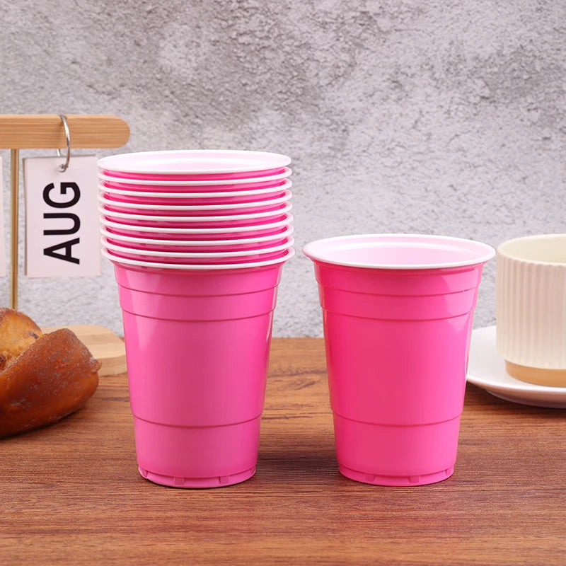 〔CC11〕10Pcs Multiple 16OZ Plastic Cups Drinking Cups Disposable Cups  Water Cups For Graduation Ceremonies Beverages Drinks