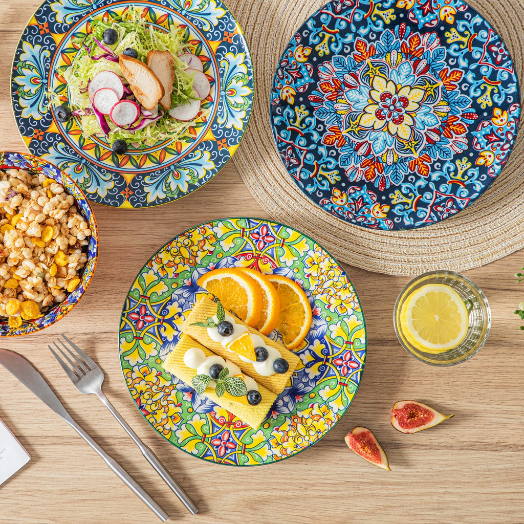 vancasso 6/12 Piece Porcelain Dinner Plates Crockery Breakfast Plate Set Scratch Resistant Flat Plates Dinnerware Set for 6