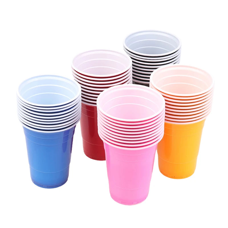 〔CC11〕10Pcs Multiple 16OZ Plastic Cups Drinking Cups Disposable Cups  Water Cups For Graduation Ceremonies Beverages Drinks