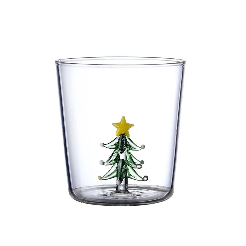 DecorBites™ 300ml 3Dクリスマスツリーワイングラスカップ - エレガントなホリデーギフトドリンクグラス