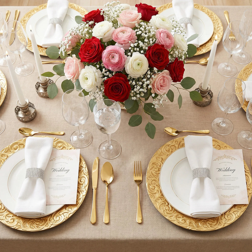 100 Pcs 13in Antique Charger Plates Bulk Plastic Decorative Service Plate with Embossed Rim for Dinner Wedding Party Event Table