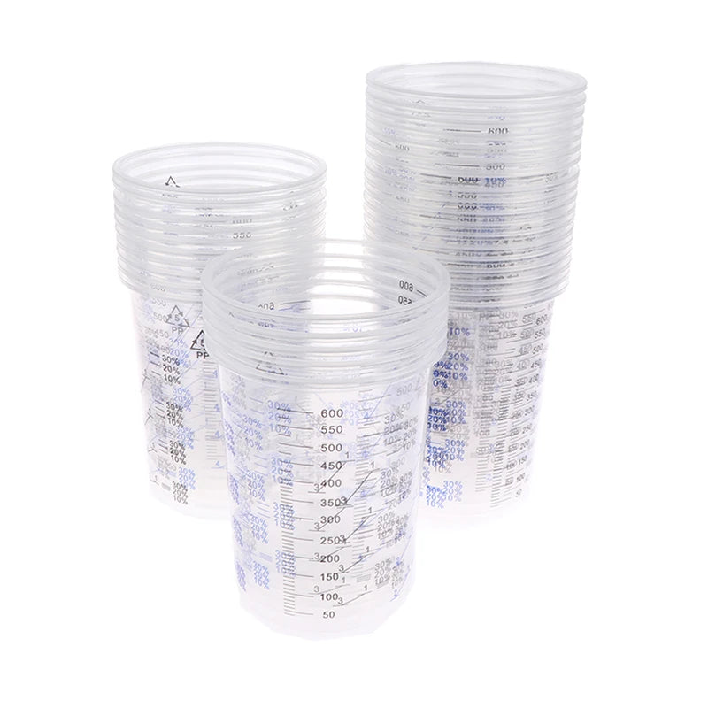 Transparent Plastic With Printed Pp Engraved Measuring Cup Disposable Clear Graduated Plastic Mixing Cups For Paint UV Resin
