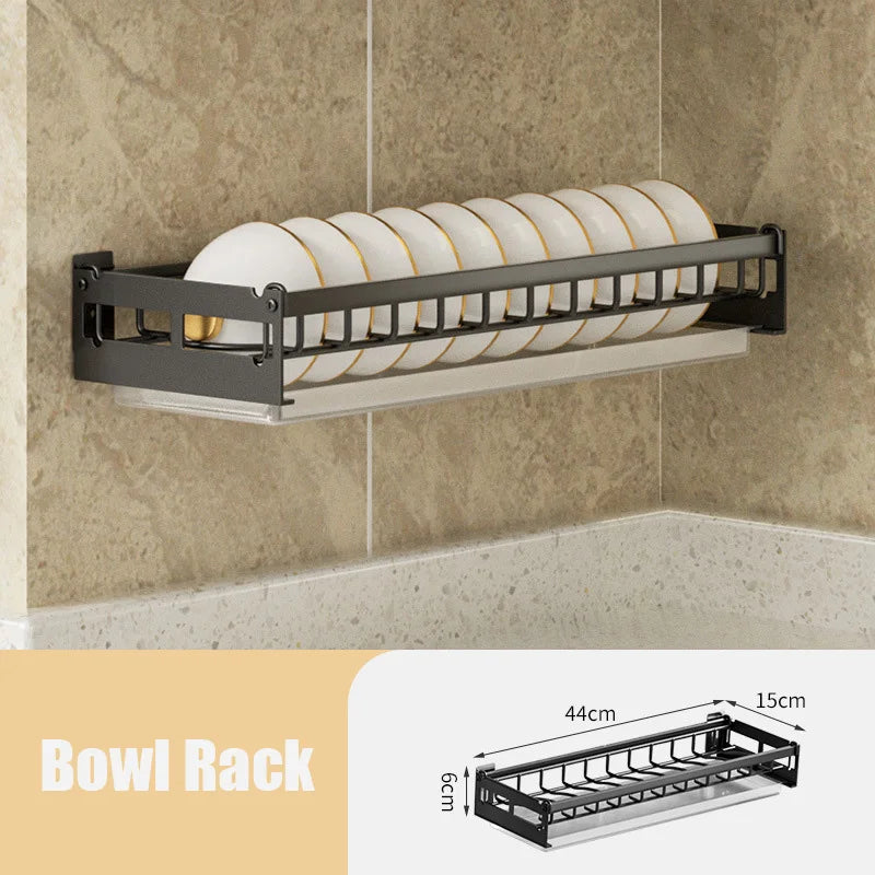 DecorBites Kitchen Wall Organizer Rack – Utensil Drainer & Storage Shelves