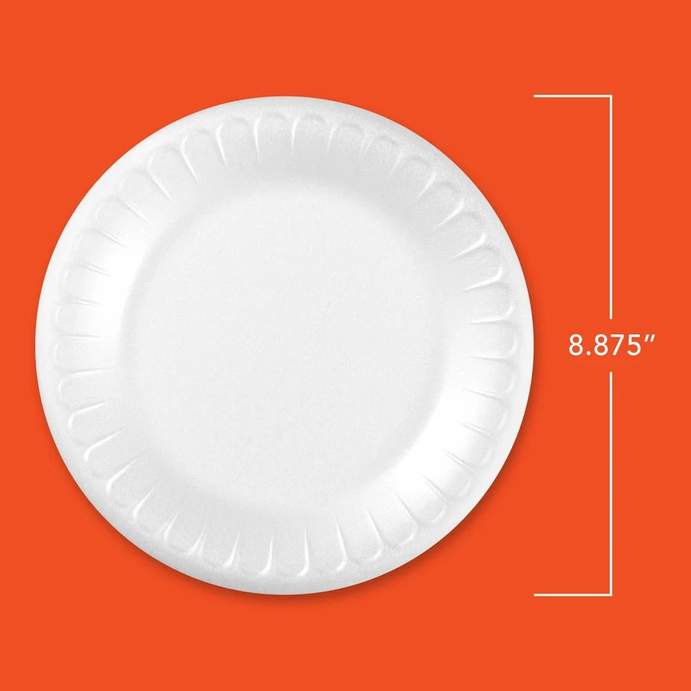 Disposable Foam Plates 9 Inch 150 Count Soak Proof Durable Leak Resistant Ideal Everyday Use Gatherings