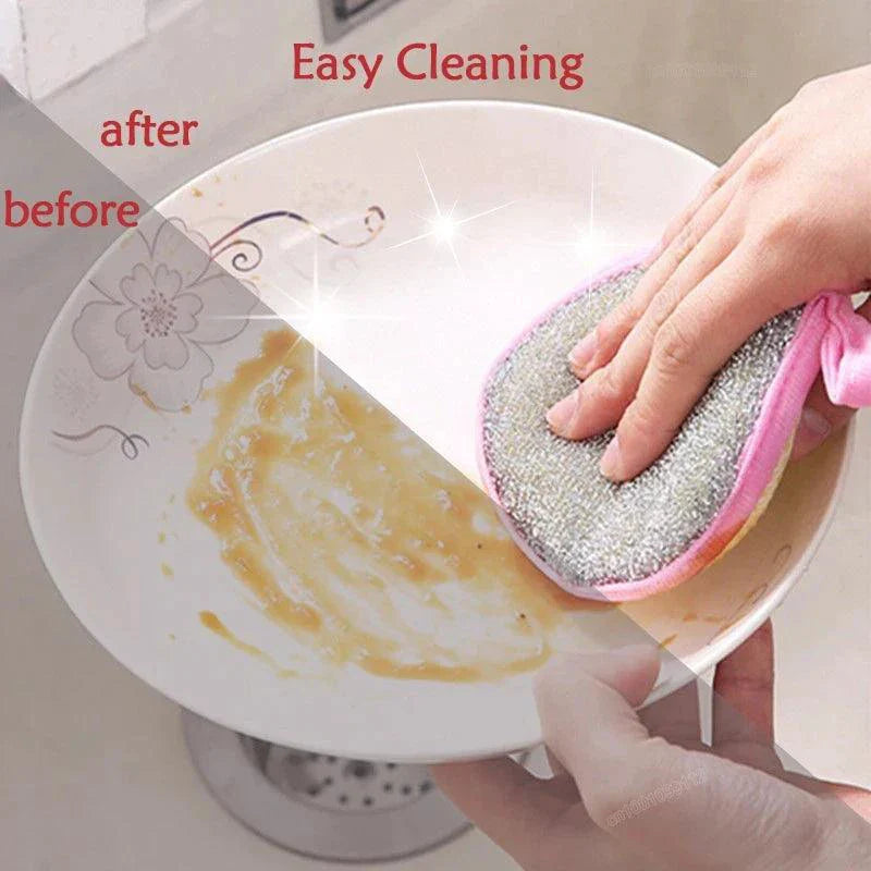 Double-Sided Dishwashing Sponge – Dish Washing Brush for Pots & Pans