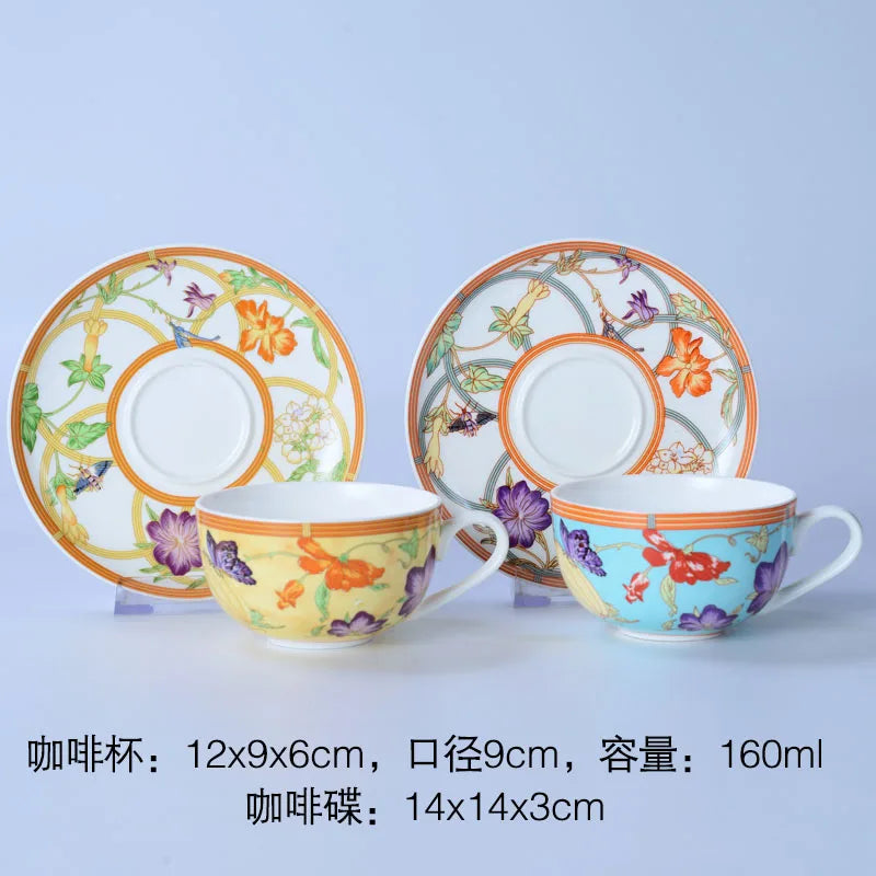 DecorBites™ Knochenporzellan-Geschirrset: Teller, Teetasse, Untertasse, Tablett, Kaffeegeschirr, Küchen-Esszimmer