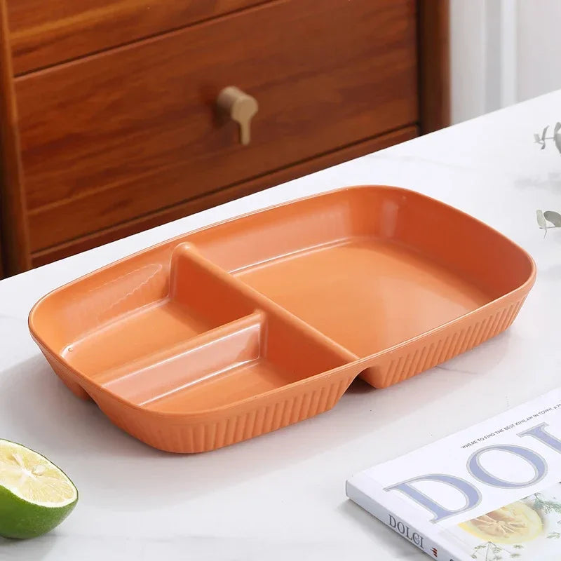 DecorBites 3-Compartment Divided Diet Plate – Microwave Safe