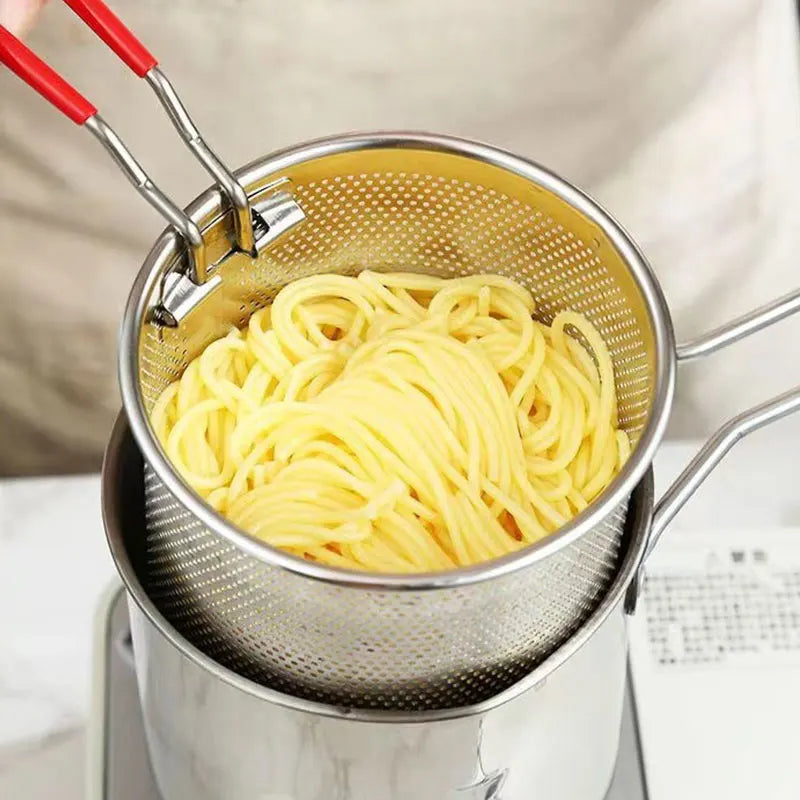 DecorBites Deep Fryer Pot with Strainer – Chicken & French Fry Fryer
