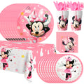 Minnie Birthday Party Supplies,113pcs Minnie Mouse Party Decorations Tableware Set-Plates Napkins Cup etc Minnie Party Tableware