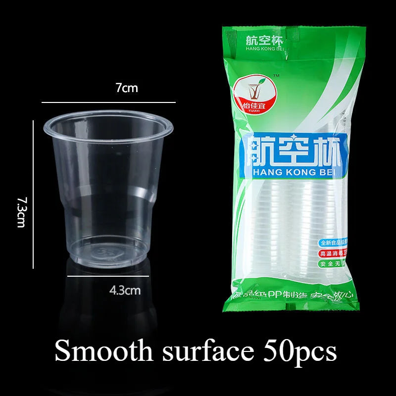 25/50pcs New Disposable Transparent Plastic Cup Outdoor Picnic Birthday Kitchen Party Tableware 160/170/200ml Cups Supplies Bar