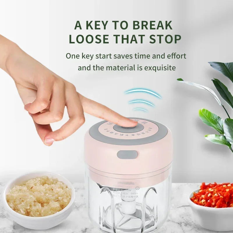 DecorBites Electric Mini Food Chopper – Garlic Masher & Meat Grinder
