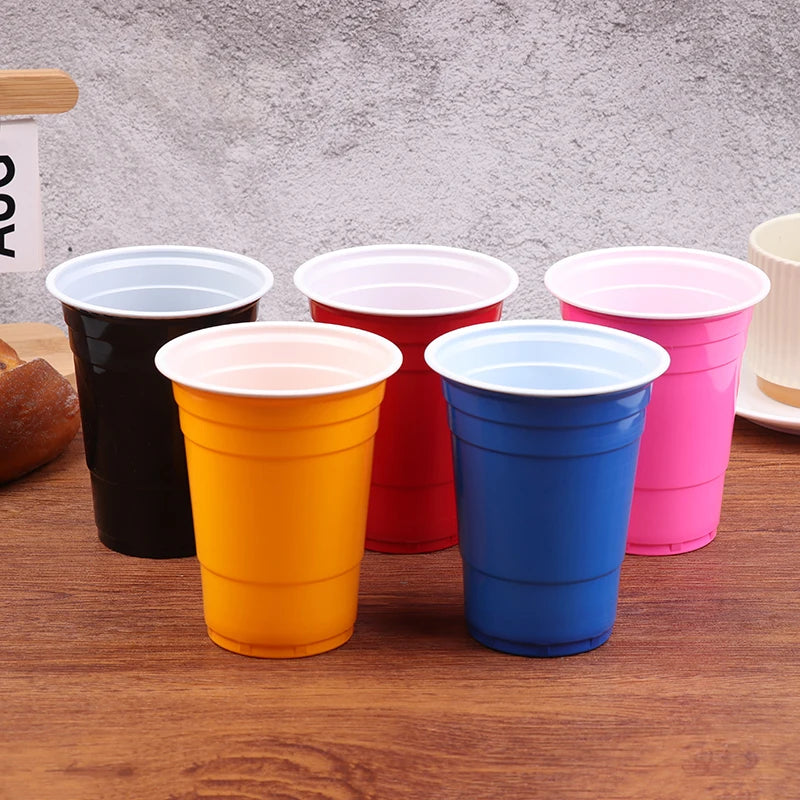 〔CC11〕10Pcs Multiple 16OZ Plastic Cups Drinking Cups Disposable Cups  Water Cups For Graduation Ceremonies Beverages Drinks