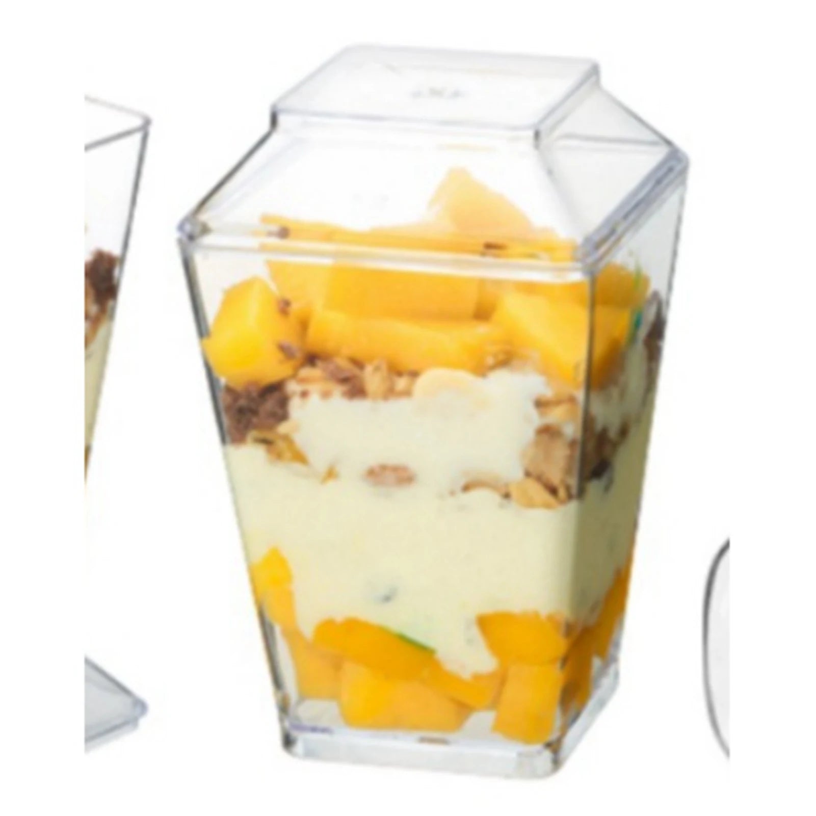 Clear Plastic Dessert Cups Material Reusable Easy Clean Perfect for Parties Fruit Pudding Ice Cream Snacks Stackable Storage