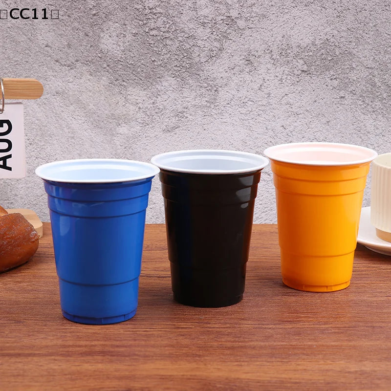 〔CC11〕10Pcs Multiple 16OZ Plastic Cups Drinking Cups Disposable Cups  Water Cups For Graduation Ceremonies Beverages Drinks