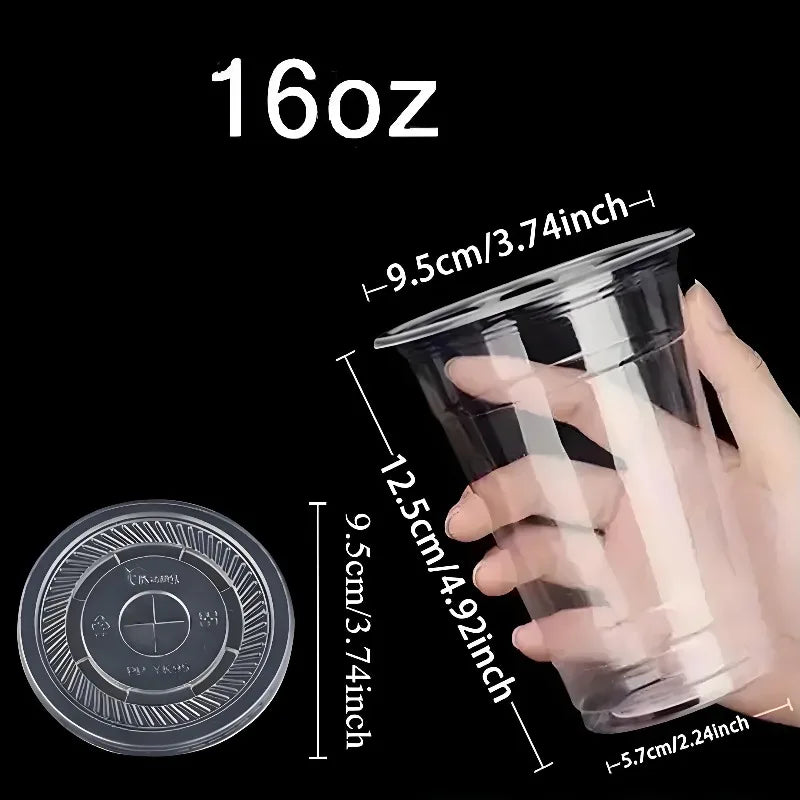 Plastic Cups With Lids Clear Disposable Cups Perfect for Weddings Birthdays Parties Camping Coffee Milkshake Cold Drinks