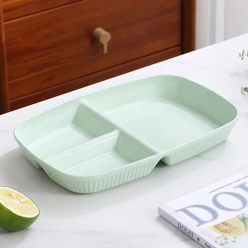 DecorBites 3-Compartment Divided Diet Plate – Microwave Safe