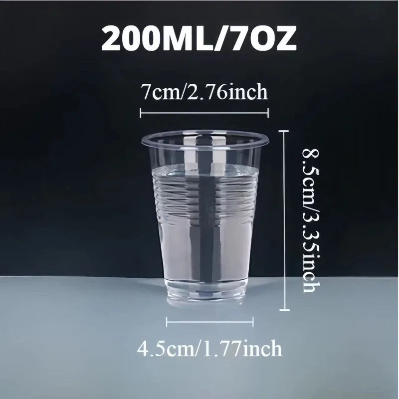 50/100PCS Disposable Transparent Plastic Cups Household  Drinking Cups Fruit Juice Coffee Ice Cream Birthday Wedding Party