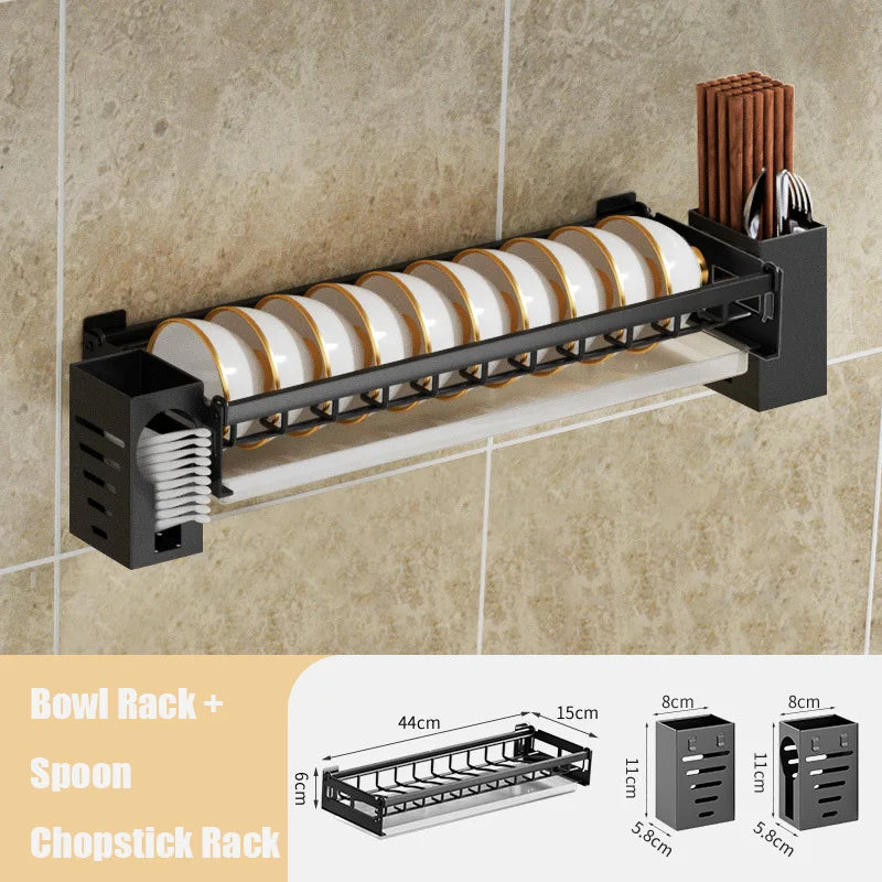DecorBites Kitchen Wall Organizer Rack – Utensil Drainer & Storage Shelves