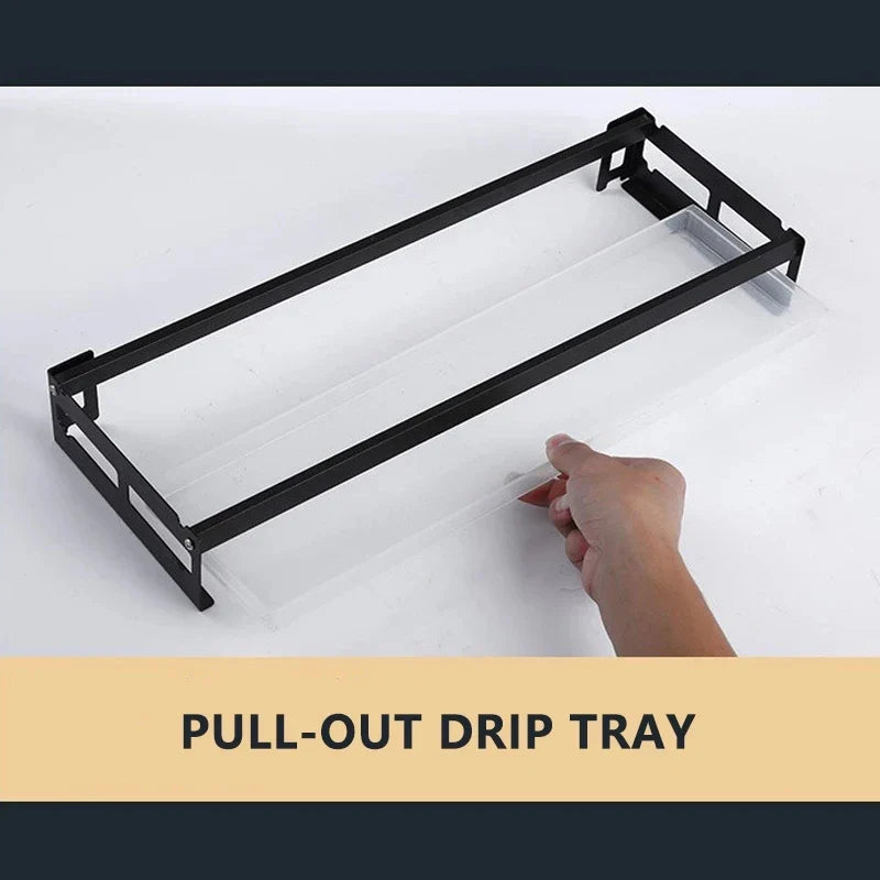 DecorBites™ キッチン壁掛け収納ラック 水切り付き器具ホルダー棚