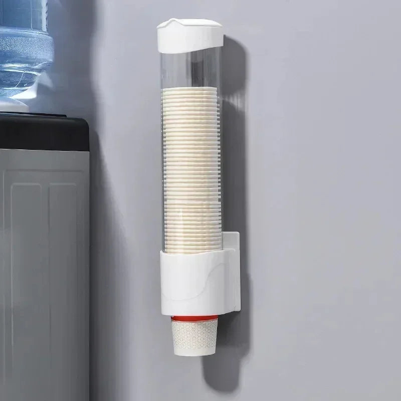 プラスチック製使い捨て紙コップディスペンサー 壁掛けウォーターディスペンサーコップホルダー コップコンテナ 紙コップフレーム 家庭用整理用品