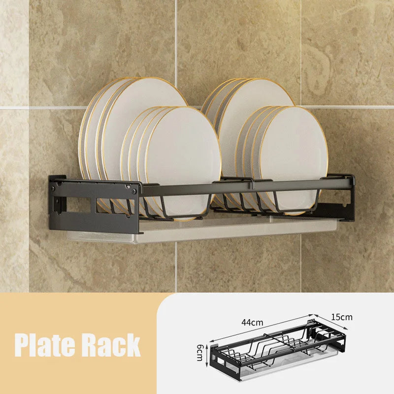 DecorBites Kitchen Wall Organizer Rack – Utensil Drainer & Storage Shelves