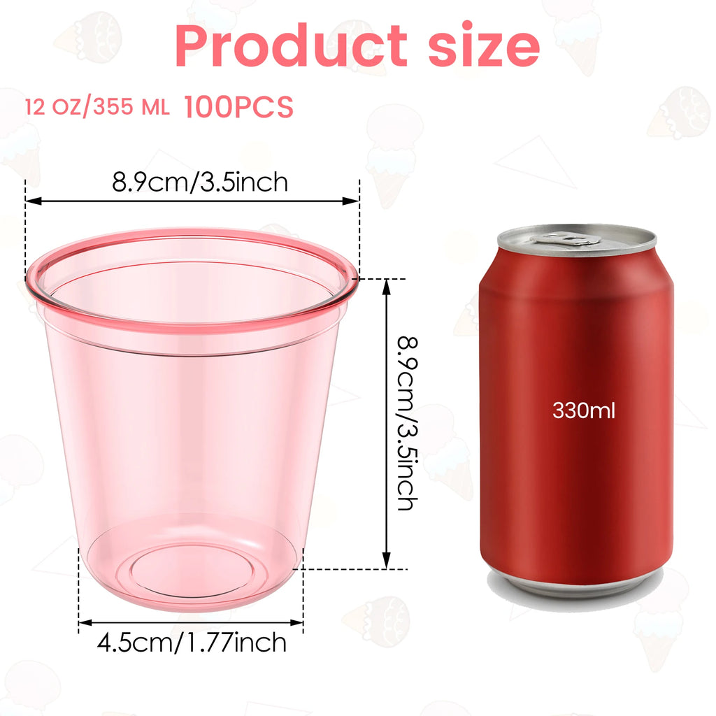 50/100PCS Disposable Transparent Plastic Cups Household Drinking Cups Fruit Juice Coffee Cocktail Cup Birthday Wedding Party