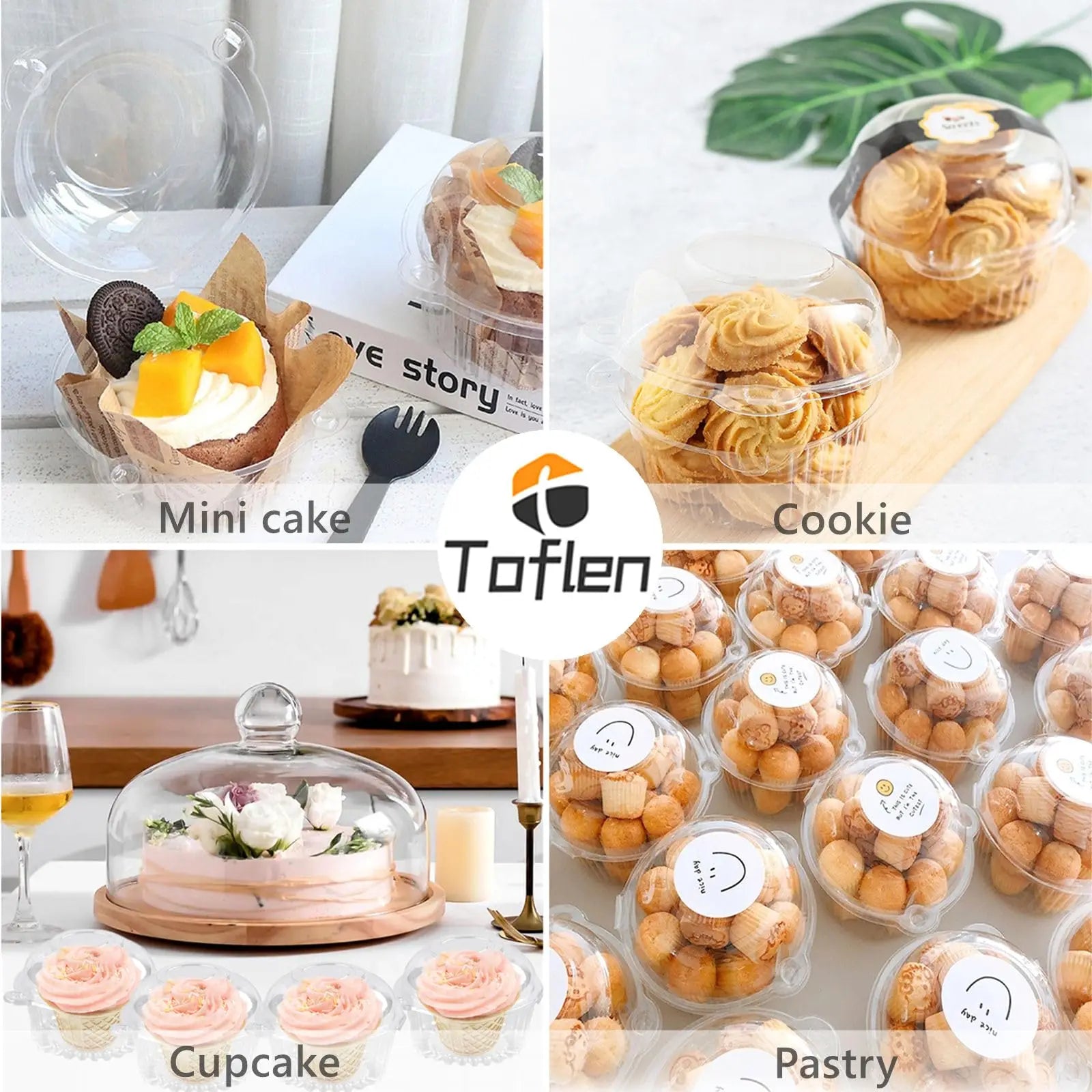100pcs Disposable Plastic Dessert Cups With Lid for Pudding Cake Jelly Ice Cream Bowls Cups Home Parties Takeout Food Container