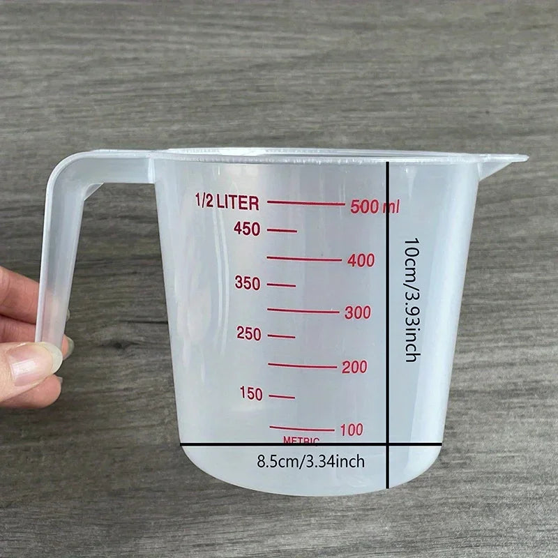 250/500/1000ml Plastic Measuring Cups Weighing and Measuring Tools Highly Transparent Measuring Cups with Scale Kitchen Baking