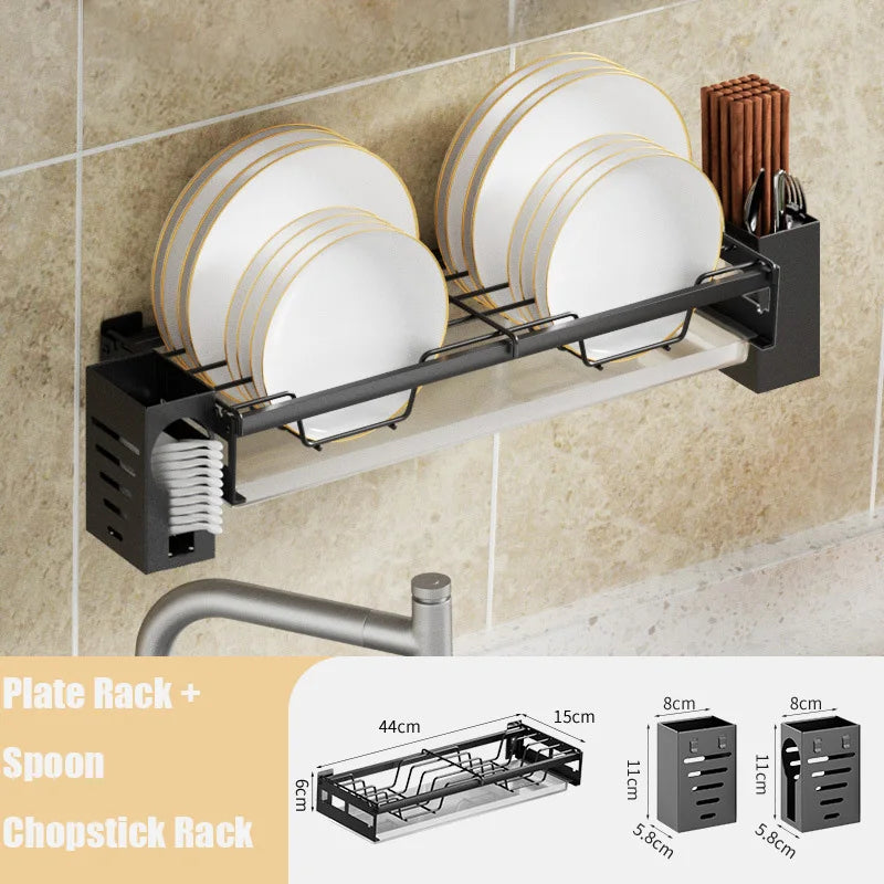 DecorBites Kitchen Wall Organizer Rack – Utensil Drainer & Storage Shelves