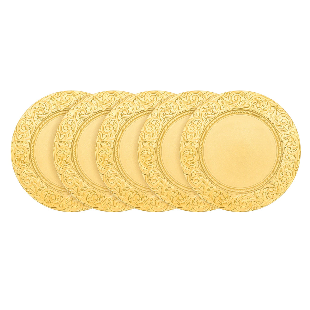 100 Pieces 33*2cm Charger Plates Set, PP Round Charger Plates, Reusable Serving Plates For Birthday Parties, Holidays, Weddings