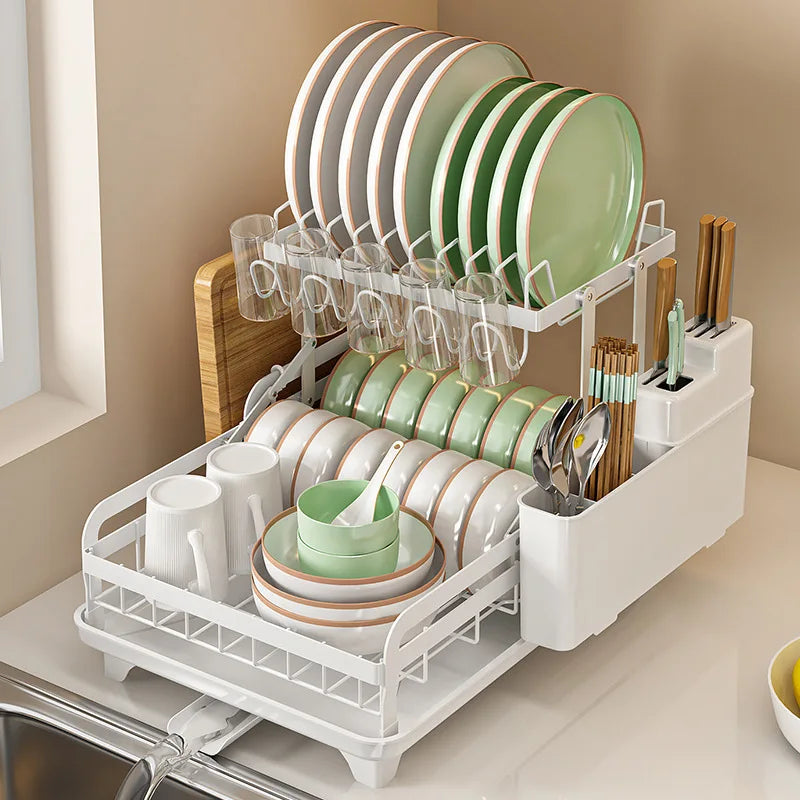 DecorBites Kitchen Bowl Rack & Utensil Holder with Drainboard