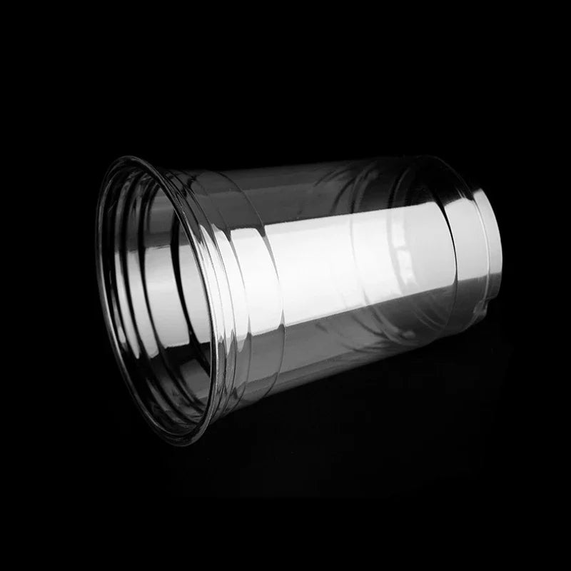 50Set Plastic Drinking Cups with Strawless Sip Lids, Disposable Cups for Cold Drinks, BPA Free - for Christmas, Halloween, Party